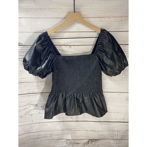 Lot Of 3 Women Tops Fit & Flare Black / Blue Puff Sleeve Francesca's Size Medium - Picture 7 of 15